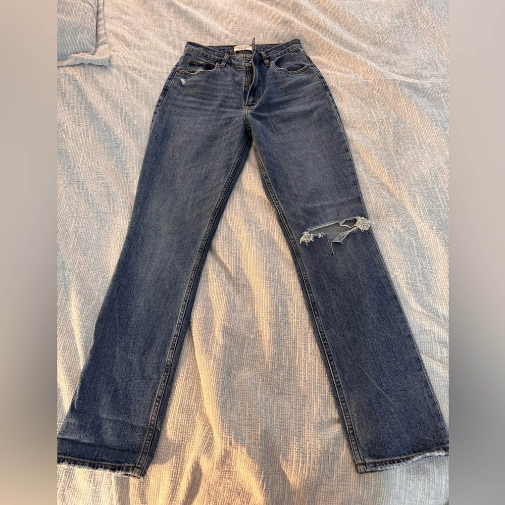 Abercrombie & Fitch Blue Straight Leg Jeans